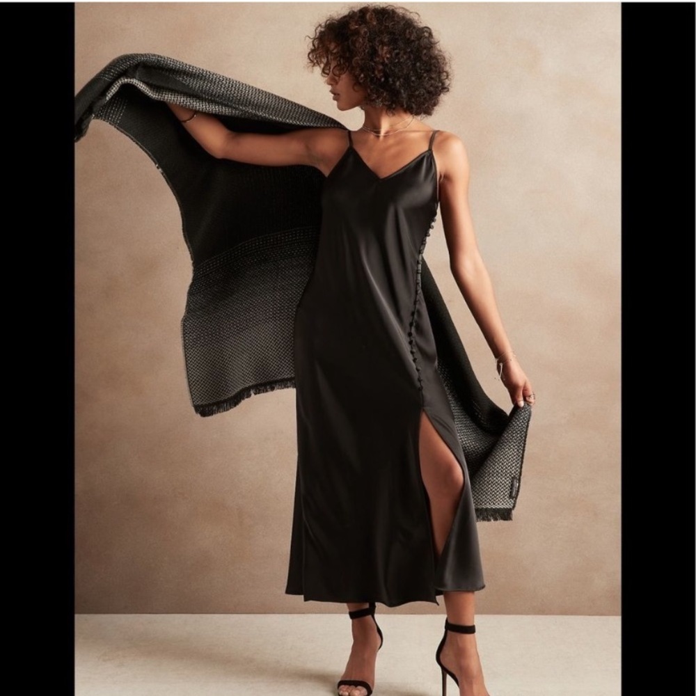 Banana Republic Midi Slip Dress with Buttons